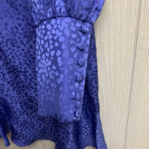 Intermix Nicola Long Sleeve Purple Silk Dress Size 0 $328 NWT - Picture 6 of 9